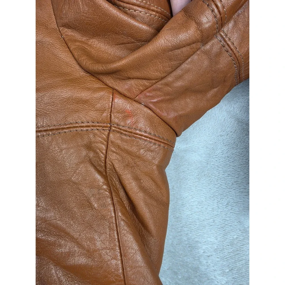 Vintage McGregor Leather Jacket Mens 40 Brown Talon Zip Bomber Fits Very Short